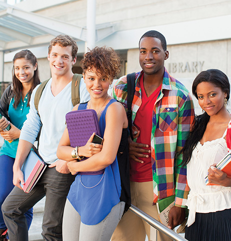 a group of college students